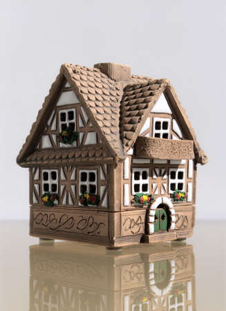 Miniature model of a house from ceramicsの写真素材