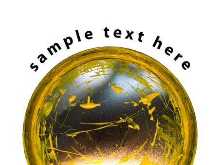 Yellow paint intended for a seal offset on a cover. Isolated from backgroundの写真素材