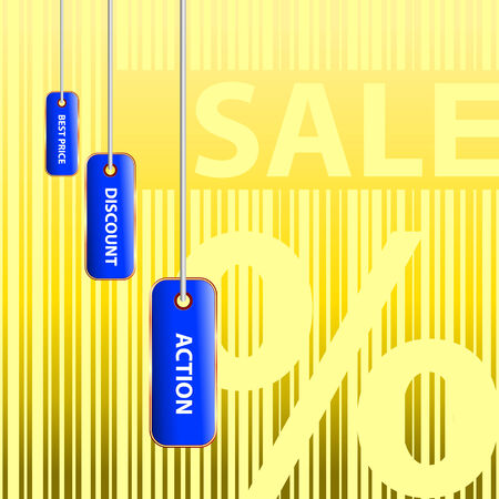 Vector template style for sale action. Big sale. Golden percentのイラスト素材
