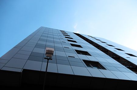 Exterior modern office building in perspective