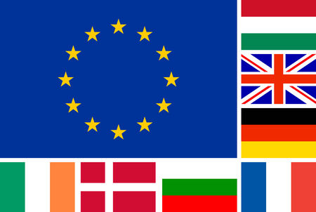 Vector set flags Euro Unionのイラスト素材