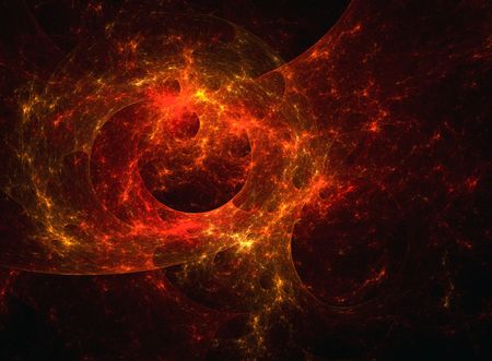 Fiery galaxy - fractal. Digital generated image