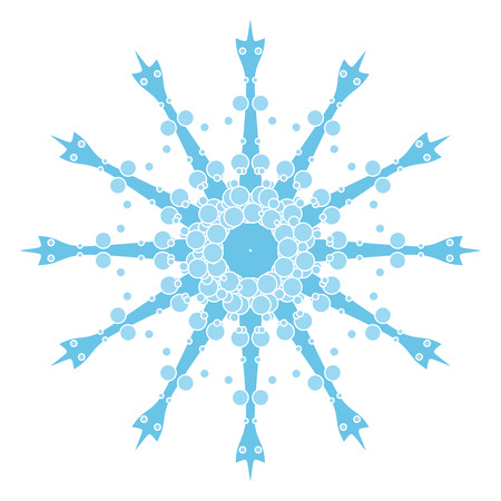 Decorative blue vector snowflakeのイラスト素材