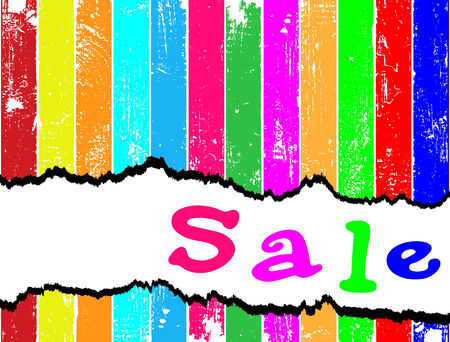 Merry sales template. Tag sale on a multicolored plankのイラスト素材