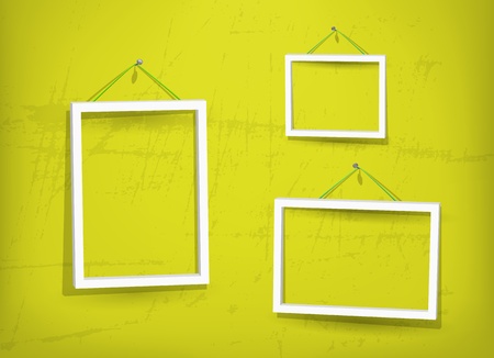 White frame on the wallのイラスト素材