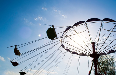 Carousel against skyの写真素材