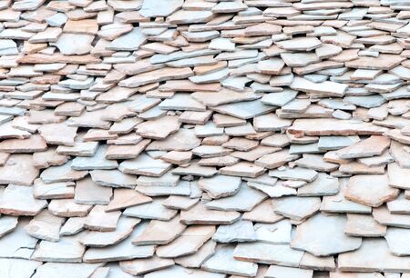 Brick stone background of tiled roof. Hi res imageの写真素材