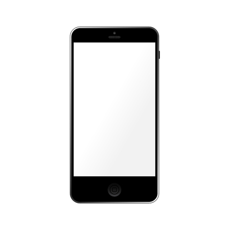 Black smartphone isolated on white backgroundのイラスト素材