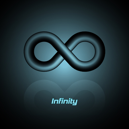 Limitless symbol with 3d effect and reflection. のイラスト素材