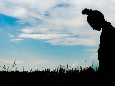 Silhouette of the beautiful girl iの写真素材