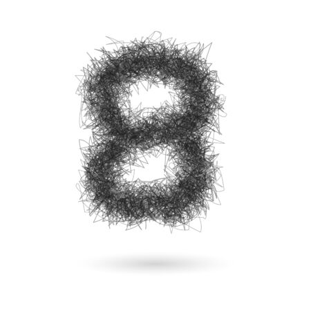 A Vector scribble numbers on a white background.のイラスト素材