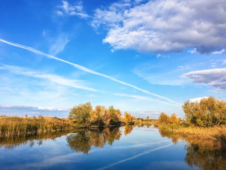 Autumn River Landscape In Russiaの写真素材
