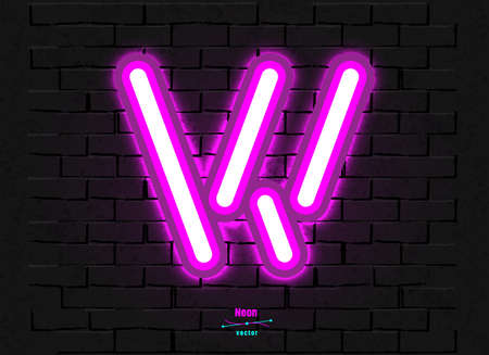 Vector Neon Letter Wの写真素材