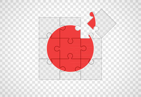 Set of white puzzles, vectorのイラスト素材