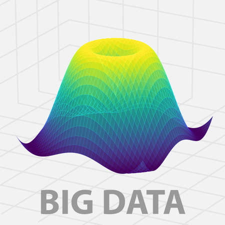Big data 3D graphのイラスト素材