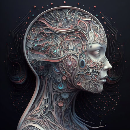 Visualization of artificial intelligence in the form of a head
