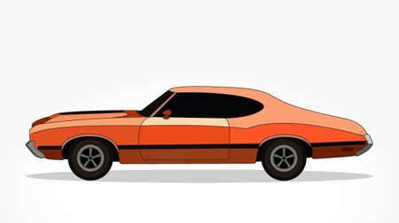 cool car vector illlustration with details and shadow effectのイラスト素材