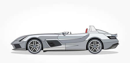 cool car vector illlustration with details and shadow effectのイラスト素材