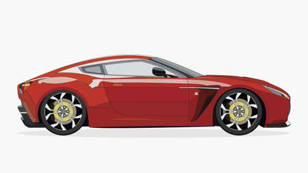 cool car vector illlustration with details and shadow effectのイラスト素材