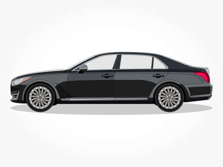 cool car vector illlustration with details and shadow effectのイラスト素材