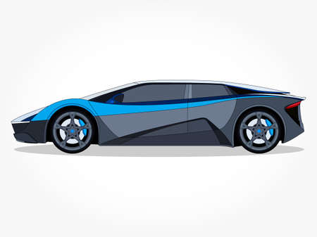 cool car vector illlustration with details and shadow effect