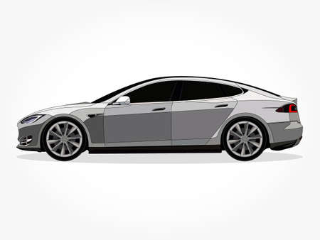 cool car vector illlustration with details and shadow effectのイラスト素材