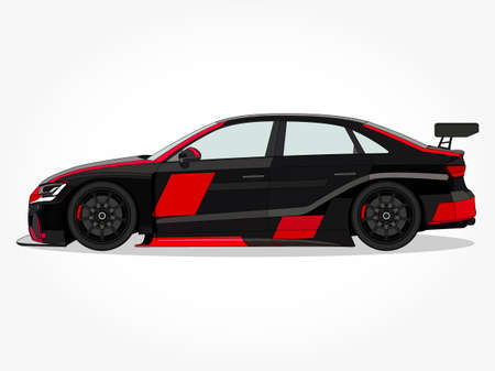 cool car vector illlustration with details and shadow effectのイラスト素材
