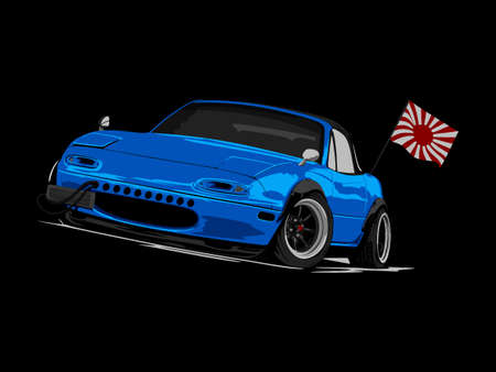 cool car vector illlustration with details and shadow effectのイラスト素材