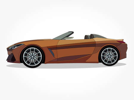 cool car vector illlustration with details and shadow effect