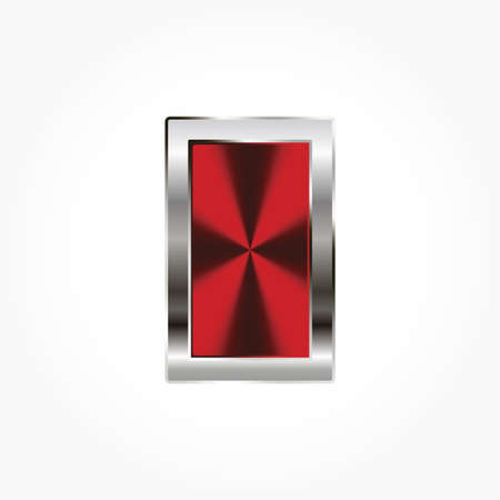 Realistic red button with circle frame and lighting effectのイラスト素材