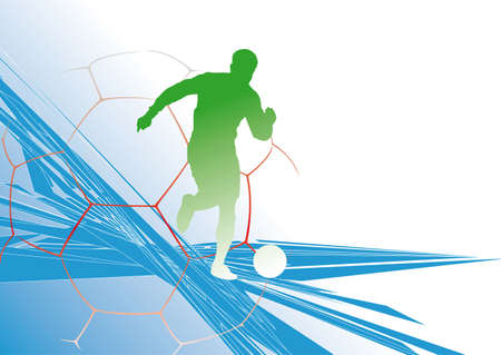 soccer player in front of a dynamic backgroundのイラスト素材