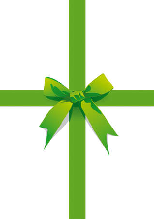 Decorative bow-knot in green satinのイラスト素材