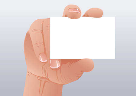 hand holding a business cardのイラスト素材