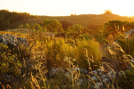 Sunset in the valley, Tandil, Buenos Aires, Argentinaの写真素材