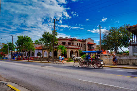 Colorful streets of Varadero on a sunny warm morningのeditorial素材