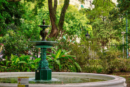 Old water fountiain located inside Carlos Thays park, Buenos Aires city, Argentinaの写真素材