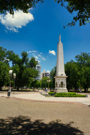 Independencia park in a summer warm morning, Tandil, Buenos Airesの写真素材