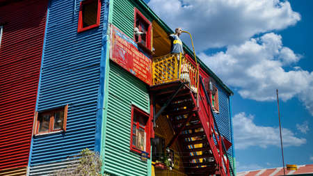 beautiful colorful old buildings in La Boca, BUenos Airesのeditorial素材