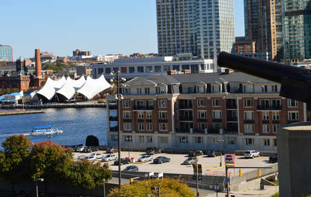 Baltimore Inner Harbor, view from Federal Hillのeditorial素材