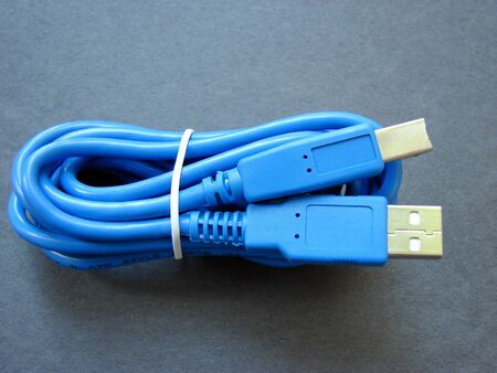 Blue USB Cord Used for Computers and Other Electronic Devices