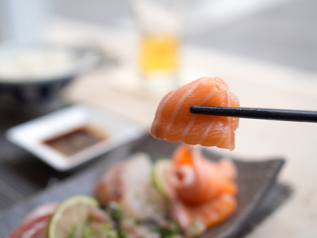 Japanese raw fish. Also known as Sashimi.の写真素材