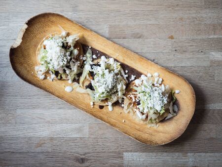 Vegetarian Mexican food - Tostadas Mexicanasの写真素材