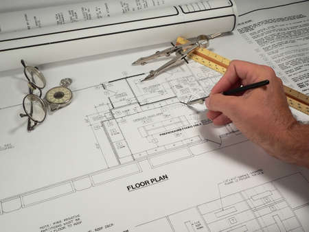 Reviewing the designの写真素材