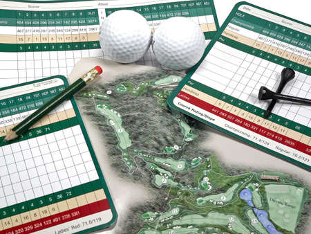 Golf Scorecard and Course Guideの写真素材