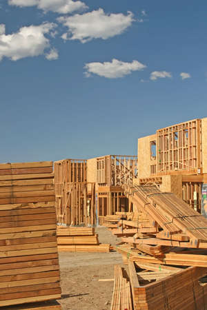 The construction site of new homes being built for a new community