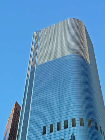 The modern and historic buildings of a downtown area in a cityの写真素材