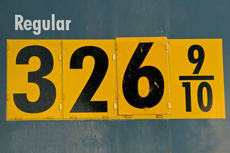The sign of the time - high gasoline prices everywhereの写真素材