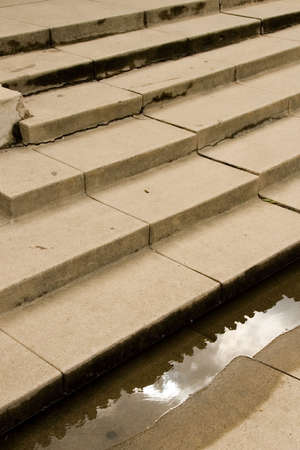 The cold and stone stairs of classic architectural buildingの写真素材