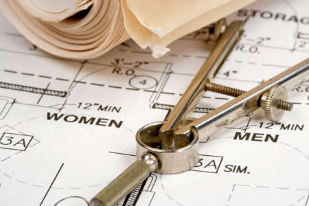 Design drawings for the construction of a planned building