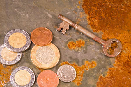 International currency and coins from around the world for business success.の写真素材